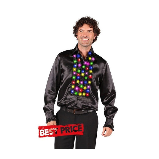 Afbeelding van Herenblouse ruches zwart L LED