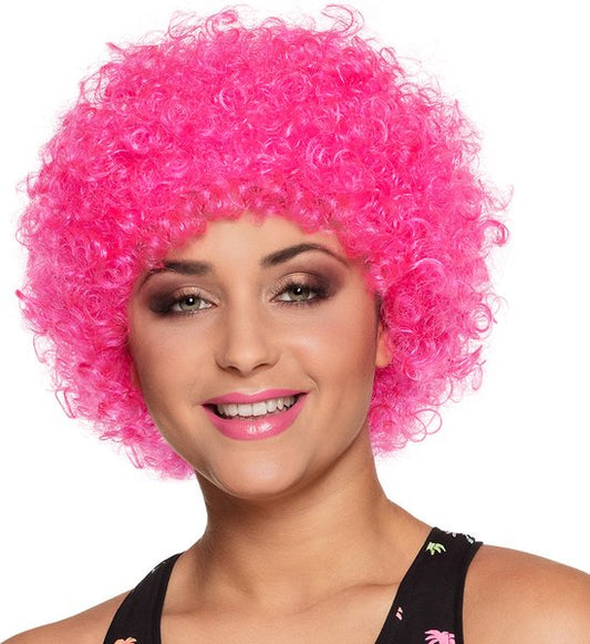 Afbeelding van Afro pruik Roze