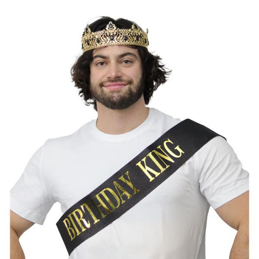 Afbeelding van Birthday King kroon & sjerp