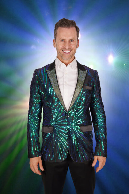 Afbeelding van Blazer Sequins Groen-Blauw L