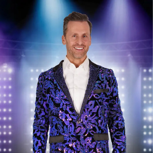 Afbeelding van Blazer sequin paars XXL