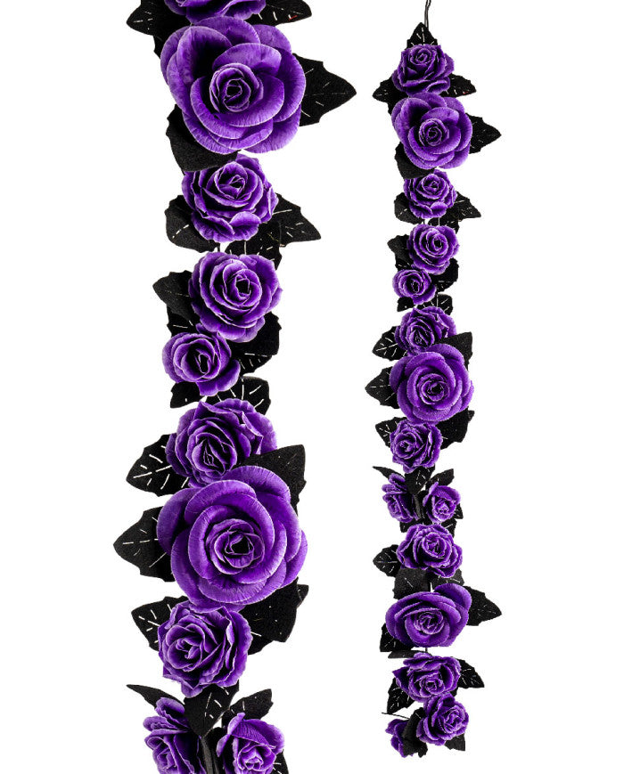 Afbeelding van Bloemenslinger paarse rozen  hoge Qualiteit