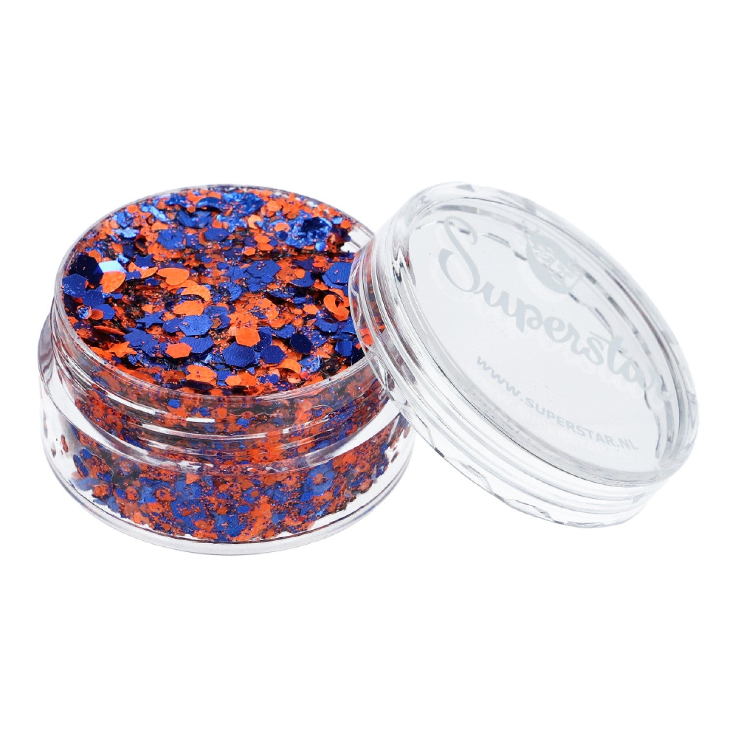 Afbeelding van Chunky Glitter Cream Oranje & Blauw - Lampegat (10ml)