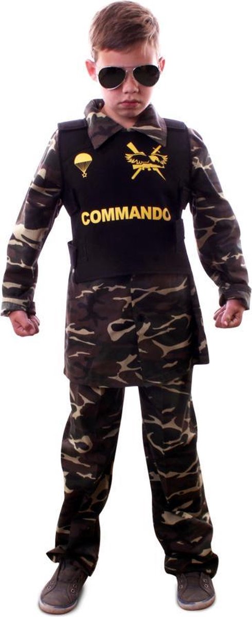 Afbeelding van Commando camouflage kostuum 140
