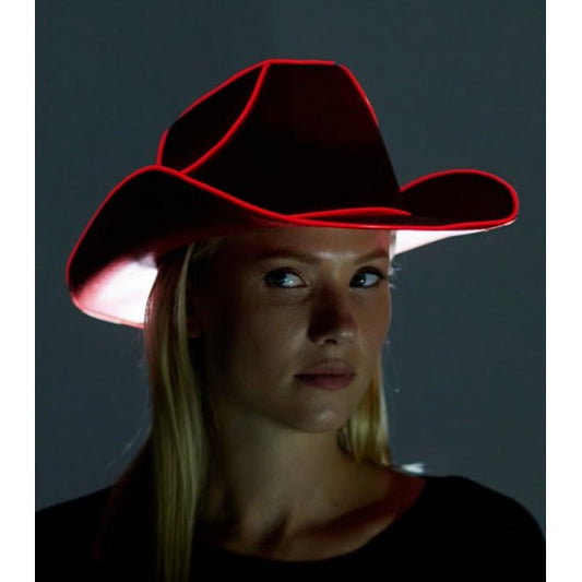 Afbeelding van Cowboy hoed rood met licht
