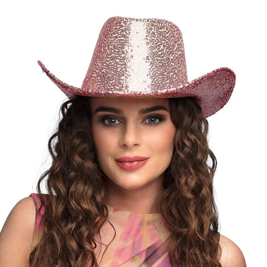 Afbeelding van Cowboyhoed Rodeo Glitter pink