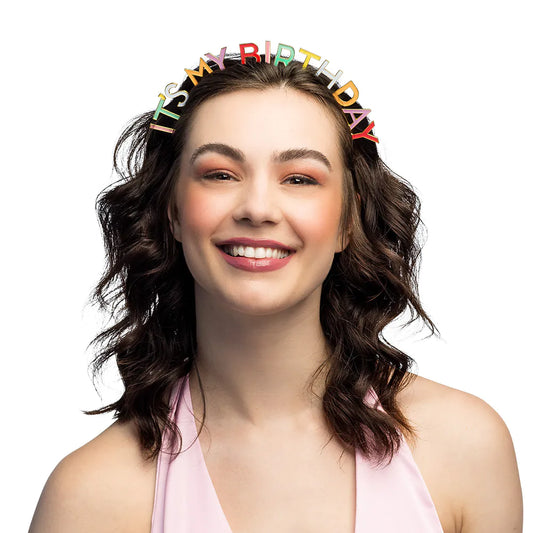 Afbeelding van Diadeem goud It's my birthday mix kleur