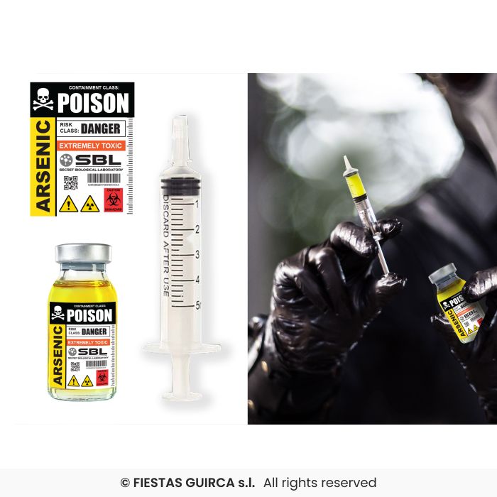 Afbeelding van Fles vergif met spuit