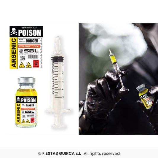 Afbeelding van Fles vergif met spuit