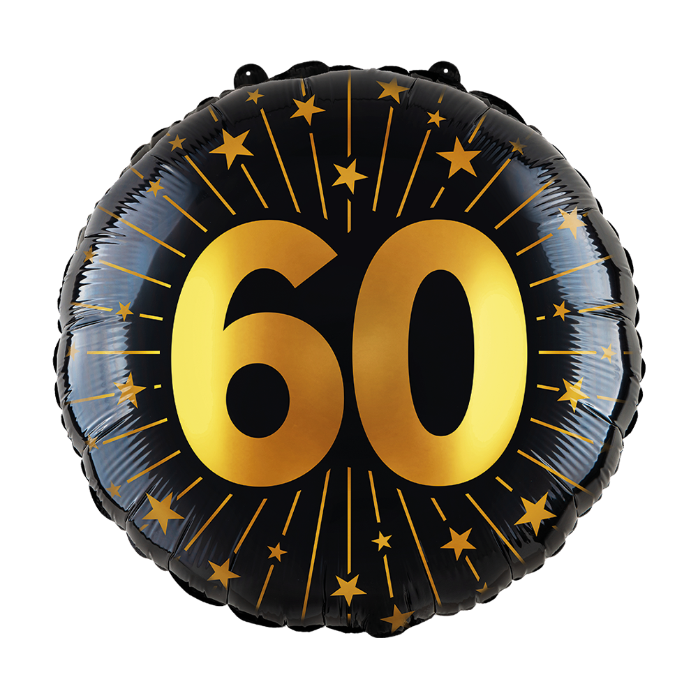 Afbeelding van Folie ballon 60 zwart-goud