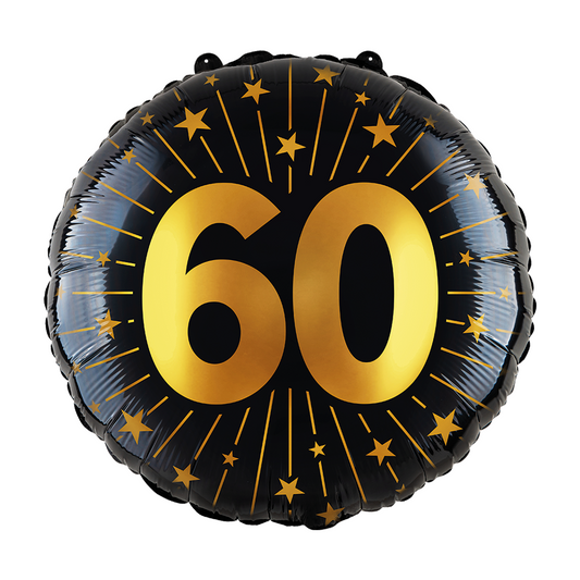 Afbeelding van Folie ballon 60 zwart-goud
