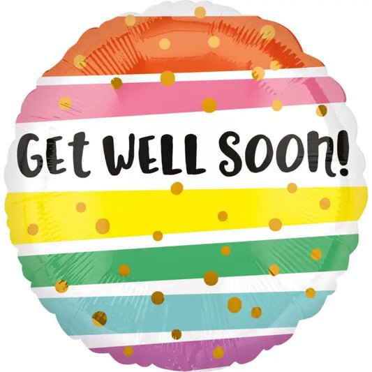 Afbeelding van Standard Get Well Soon Strepen met helium