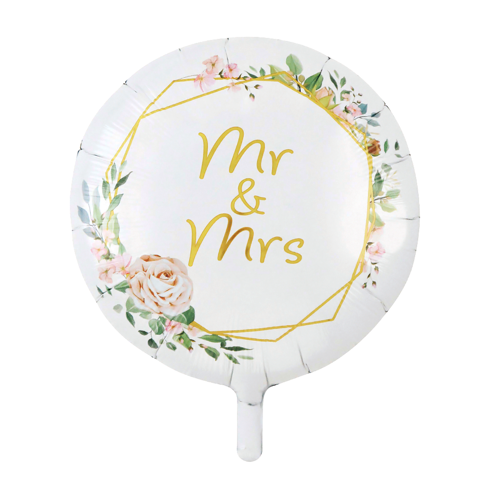 Afbeelding van Folie ballon MR & MRS bloem