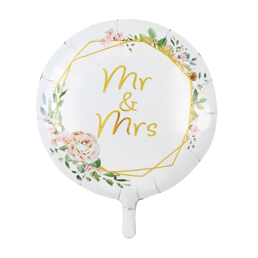 Afbeelding van Folie ballon MR & MRS bloem