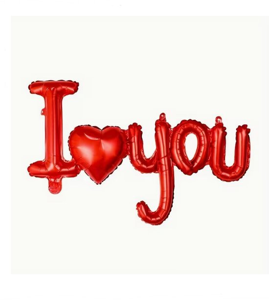 Afbeelding van Folie i love you met helium