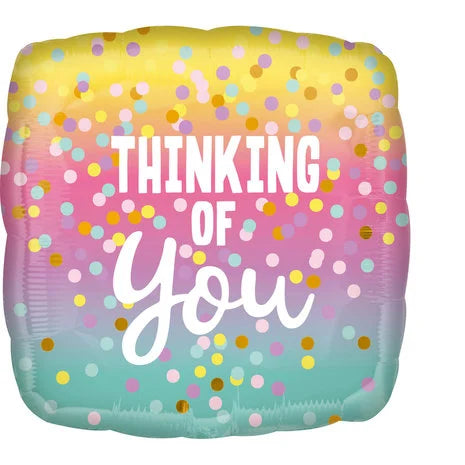 Afbeelding van Folie pastel dots thinking of you met helium