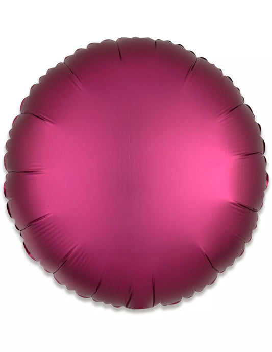 Afbeelding van Folie rond satin pomegrade rose met helium