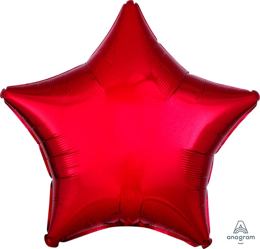 Afbeelding van Folie ster chrome rood met helium
