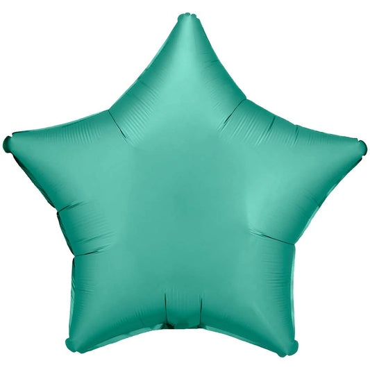 Afbeelding van Folie ster satijn jade groen met helium