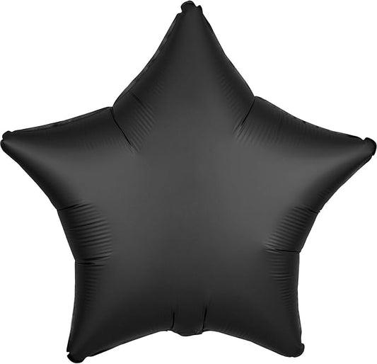 Afbeelding van Folie ster satin onyx zwart met helium