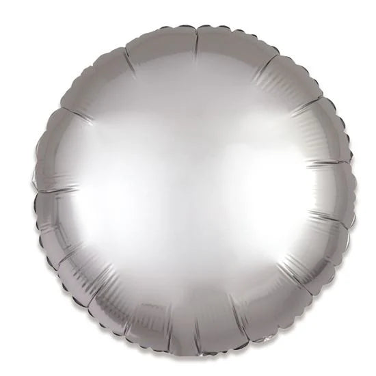 Afbeelding van Folieballon satin platinum silver met helium