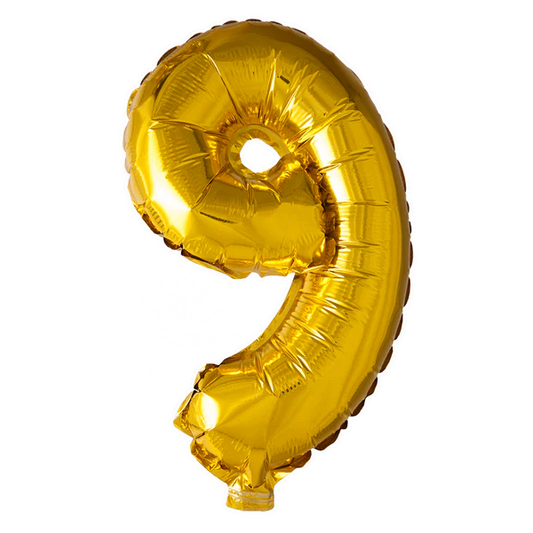 Foliecijfer klein "9"goud