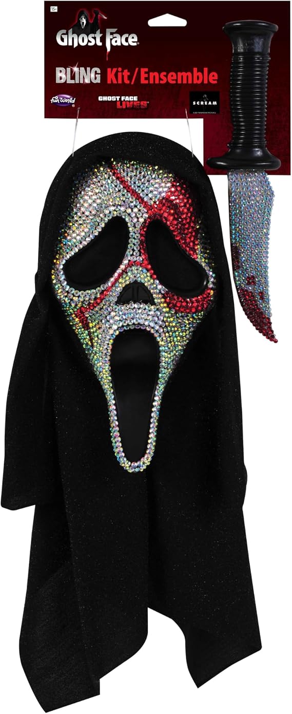 Afbeelding van Ghost Face Bloody Bling met mes