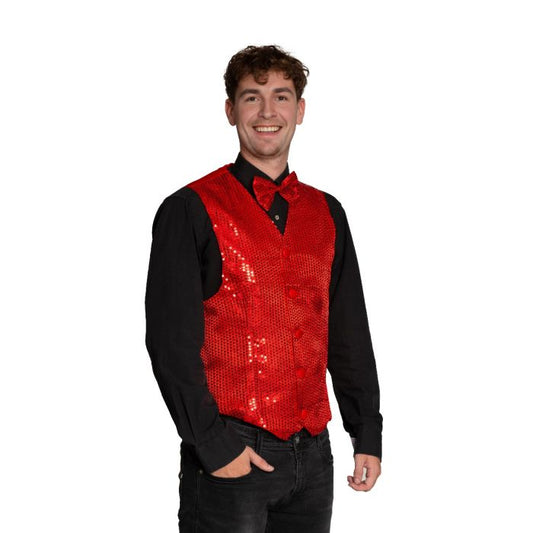 Afbeelding van Gillet  Vest met strikje rood M