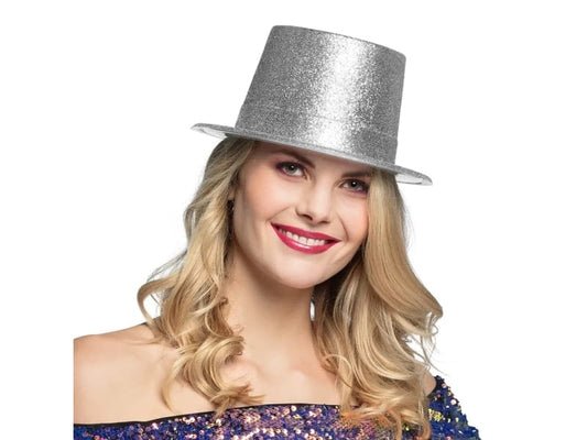 Afbeelding van Glitterhoed zilver
