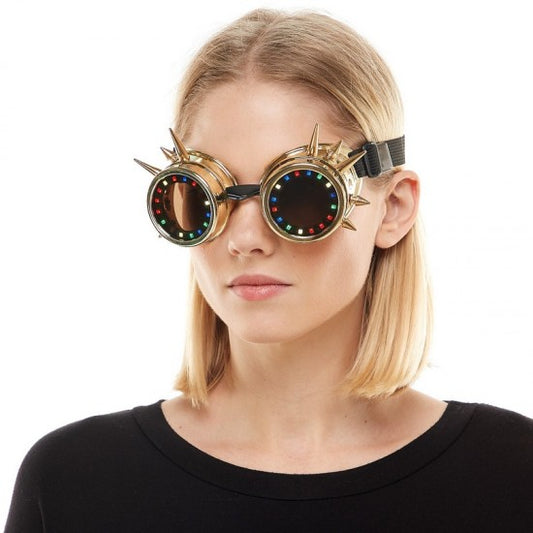 Afbeelding van Goggles steampunk met led cirkel multi