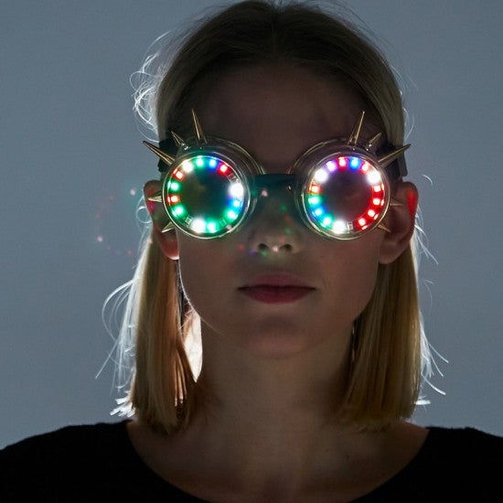 Afbeelding van Goggles steampunk met led cirkel multi