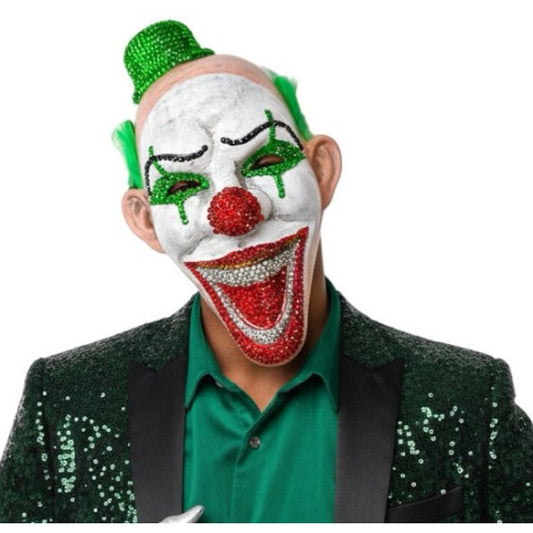 Afbeelding van Green Rhinestone Clown Mask