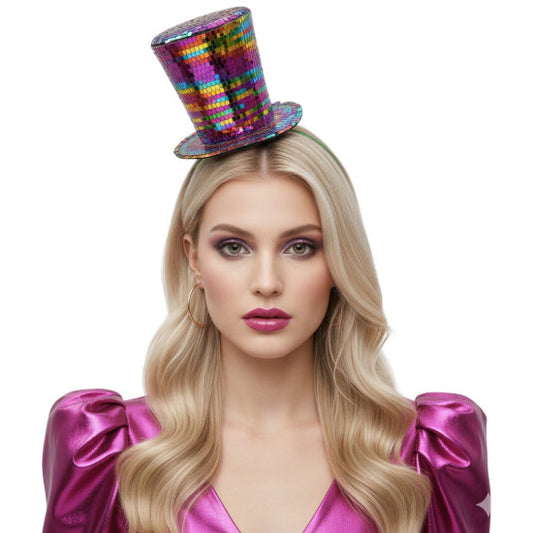 Afbeelding van Haarband Discobal midi hoed multicolor