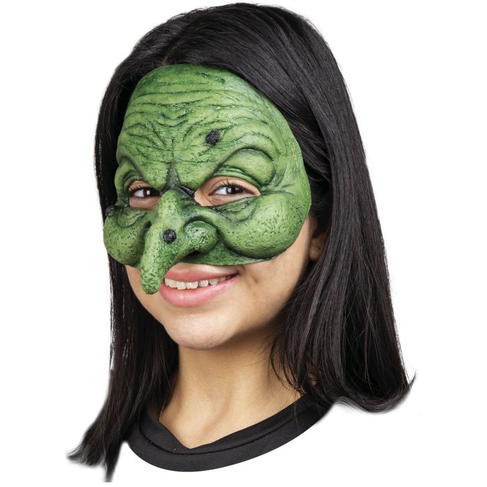 Afbeelding van Half masker Heks groen