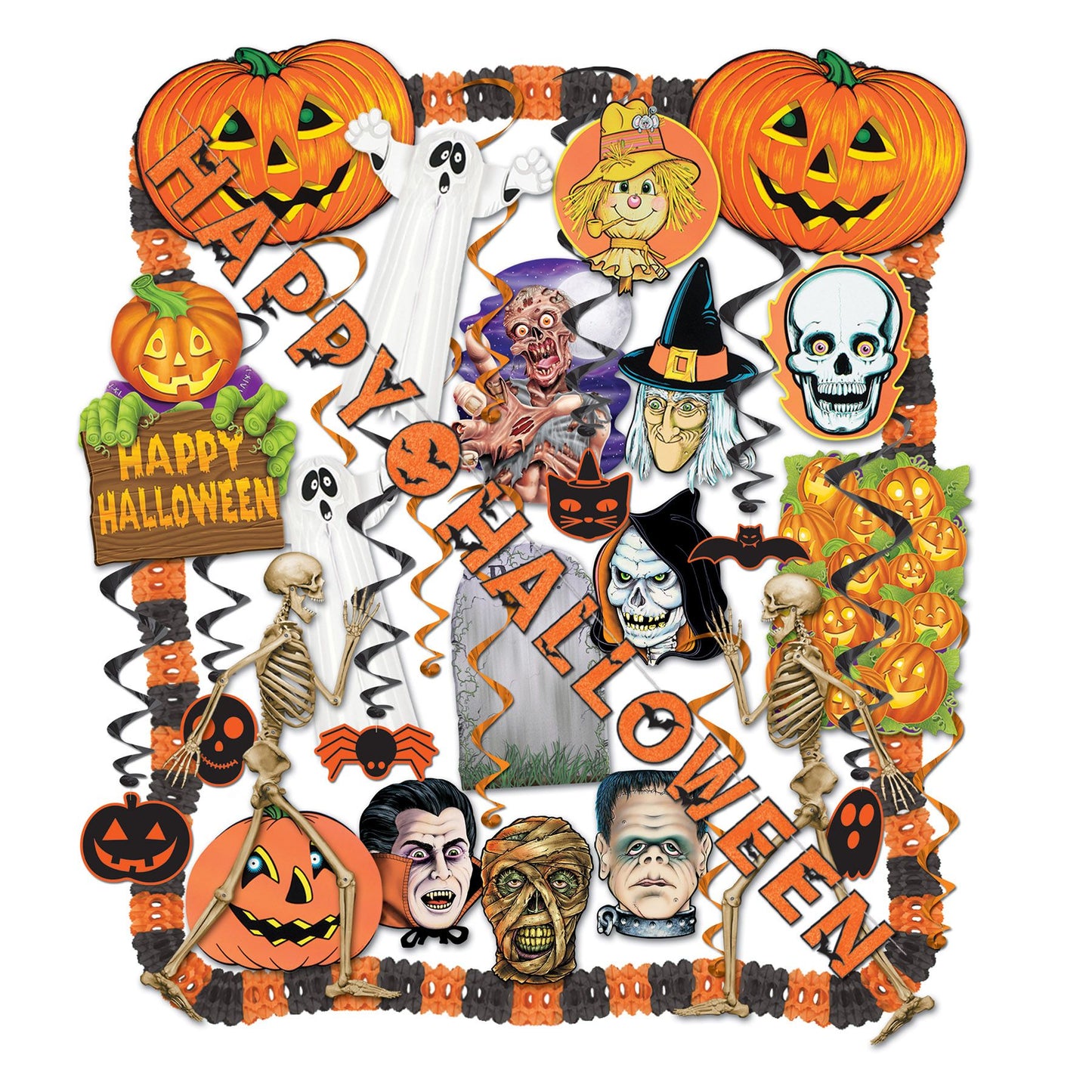 Afbeelding van Halloween decoratie pakket 24 dlg.