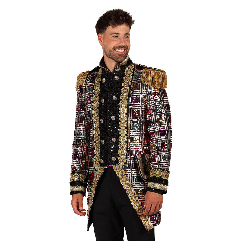 Afbeelding van Heren jas Sequin Mirror mix kleuren XL