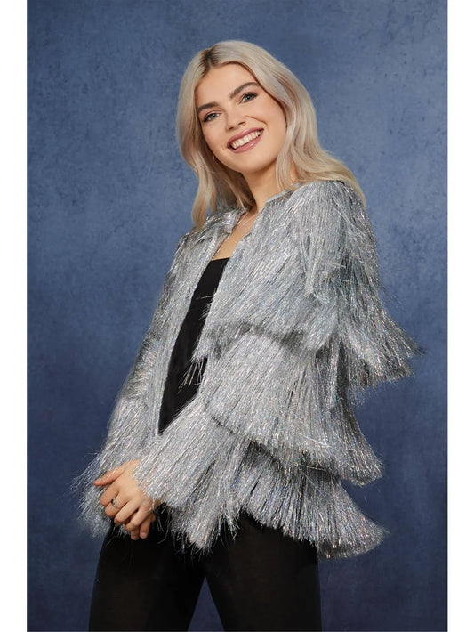 Afbeelding van Jas  Vest Tinsel zilver SM