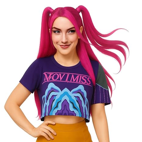 Afbeelding van K Pop pruik pink 2 staartjes