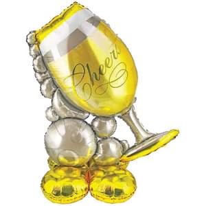 Afbeelding van Airloonz Champagne glas cheers met helium