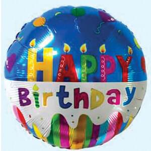 Afbeelding van Folieballon H.B happy kaarsjes met helium
