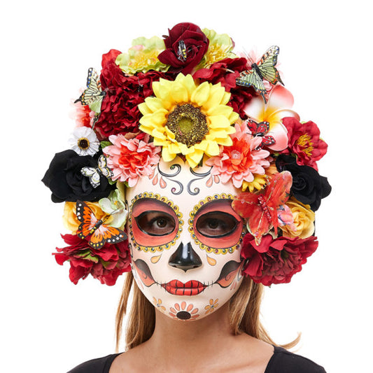 Afbeelding van Masker Day of the Dead Floral Vlinders