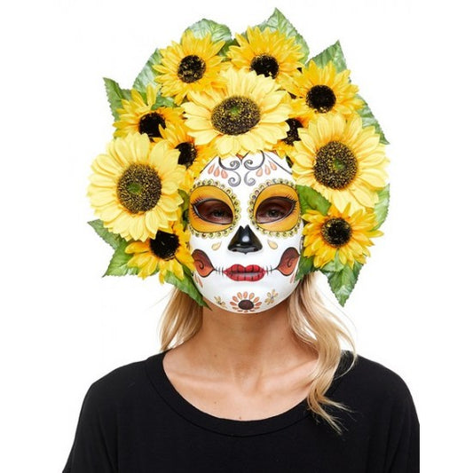 Afbeelding van Masker Day of the Dead  Zonnebloemen