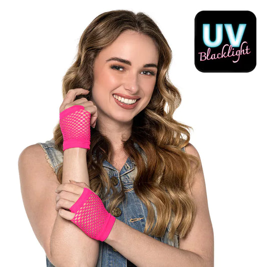Afbeelding van Nethandschoen kort neon pink