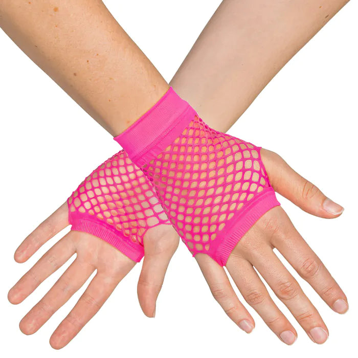 Afbeelding van Nethandschoen kort neon pink