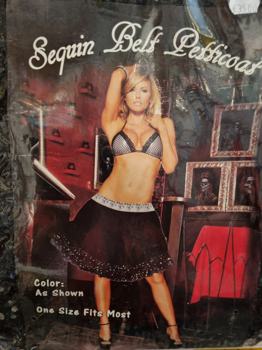 Petticoat zwart met glitters