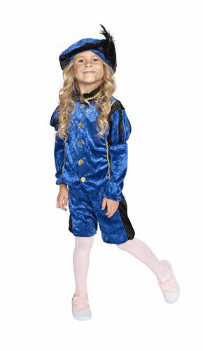 Afbeelding van Pietenpak blauw-zwart maat 152