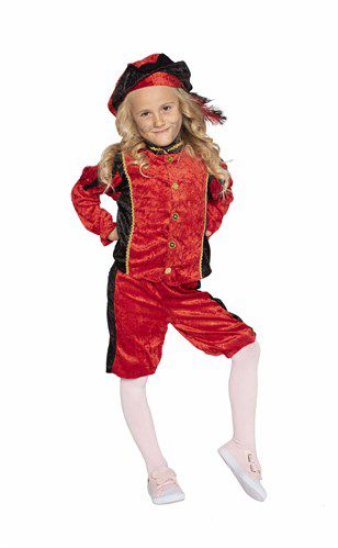 Afbeelding van Pietenpak roodzwart maat 140