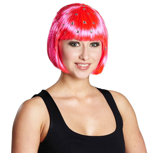 Afbeelding van Pruik Diamond Trixie Neon Pink