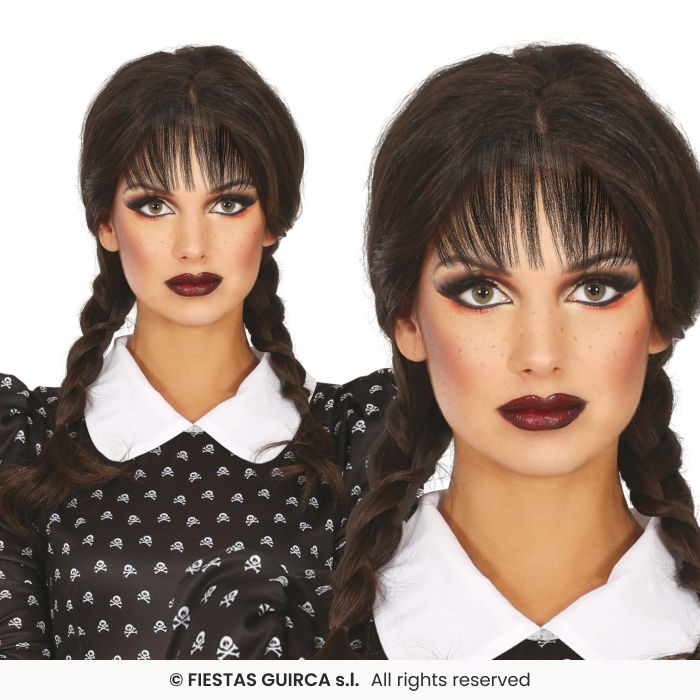 Afbeelding van Pruik Wednesday  vlechten zwart