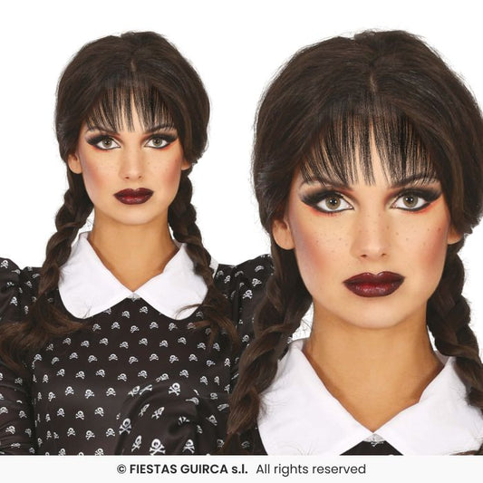 Afbeelding van Pruik Wednesday  vlechten zwart